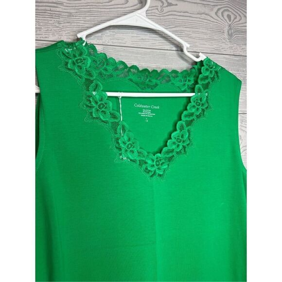 New with tag Coldwater Creek green tank size large ￼ - Picture 2 of 5